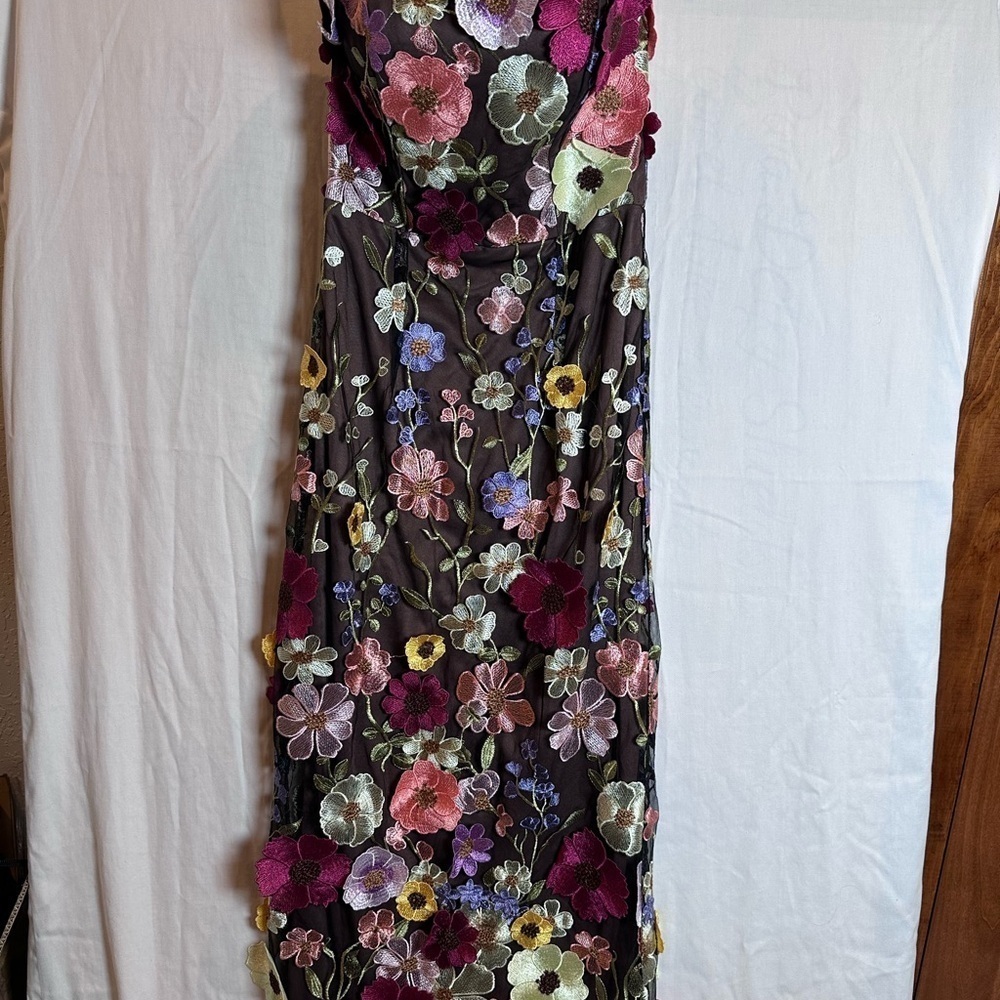 Miu Miu Embroidery Strapless Dress